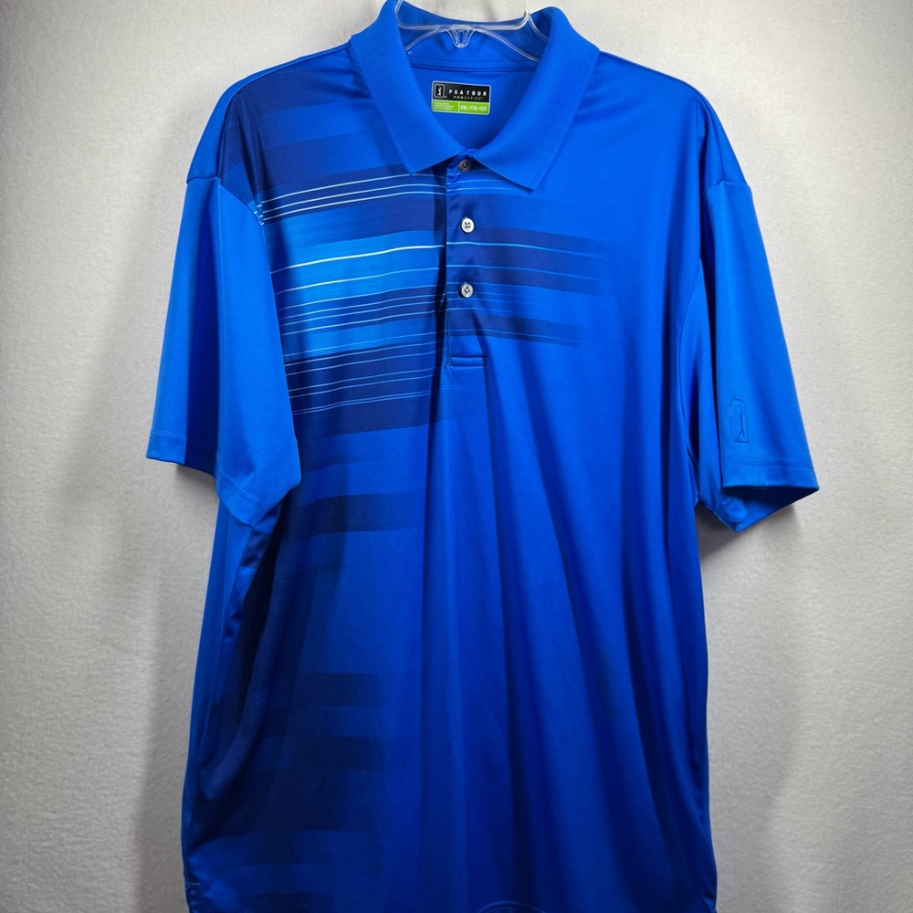 PGA Tour‎ Men’s XXL Blue Black Short Sleeve Golf Polo 2X